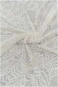 Boho lace fabric off-white/ bridal lace fabric for wedding dress/ geometric boho wedding lace// L21-202NRY