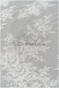 Romantischer Blüten Spitzenstoff/ Hochzeitskleid Spitzenstoff Off-White/ Braut Blumenspitze/ bestickter Spitzenstoff/ Spitzenschleier// L21-150C