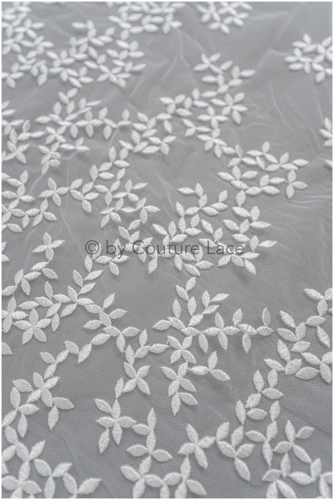 Bridal lace fabric off-white/ leaf lace fabric/ bridal floral lace/ gradient lace fabric// L21-043