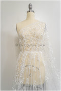Bridal lace fabric off-white/ leaf lace fabric/ bridal floral lace/ gradient lace fabric// L21-043
