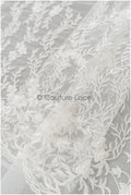 Perlen Brautspitzenstoff Off-White/ Spitzenstoff mit Perlen/ Braut Spitze/ floraler Spitzenstoff// L21-408
