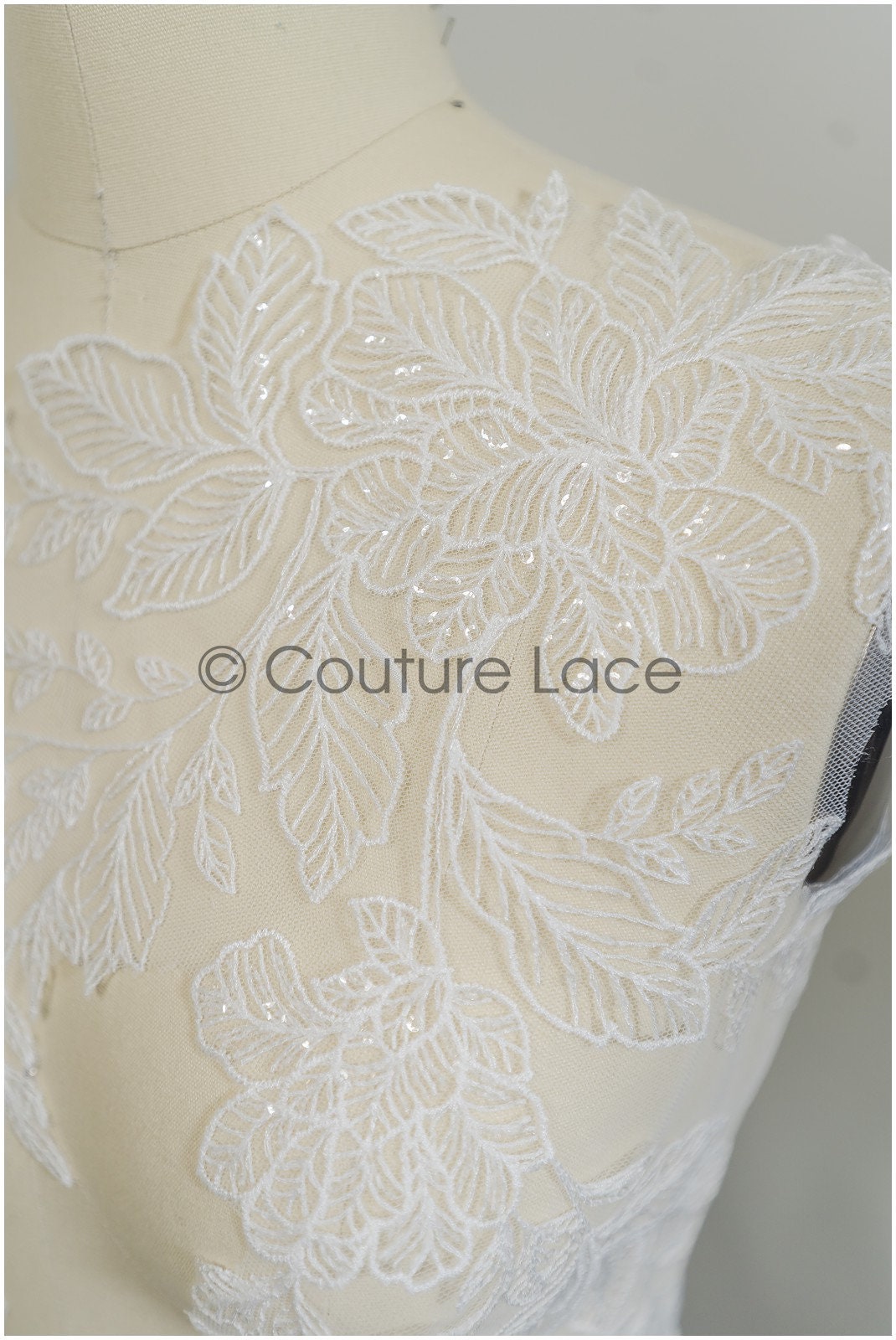 romantische BrautSpitze Blume, Braut Lace Aufnäher für Hochzeitskleid, Braut Blumen Spitzen Applikationen, Hochzeitskleid Spitze Aufnäher// A21-073
