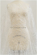 Boho lace fabric off-white/ bridal lace fabric for wedding dress/ geometric boho wedding lace// L21-202NRY