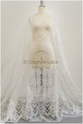 Boho lace fabric off-white/ bridal lace fabric for wedding dress/ geometric boho wedding lace// L21-202NRY