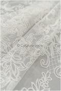 French lace fabric off-white/ bridal lace fabric with flowers/ bridal lace/ wedding dress lace fabric// L21-328NY