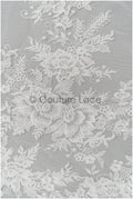 Romantischer Blüten Spitzenstoff/ Hochzeitskleid Spitzenstoff Off-White/ Braut Blumenspitze/ bestickter Spitzenstoff/ Spitzenschleier// L21-150C