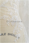 Romantischer Blüten Spitzenstoff/ Hochzeitskleid Spitzenstoff Off-White/ Braut Blumenspitze/ bestickter Spitzenstoff/ Spitzenschleier// L21-150C