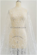 French lace fabric off-white/ bridal lace fabric with flowers/ bridal lace/ wedding dress lace fabric// L21-328NY