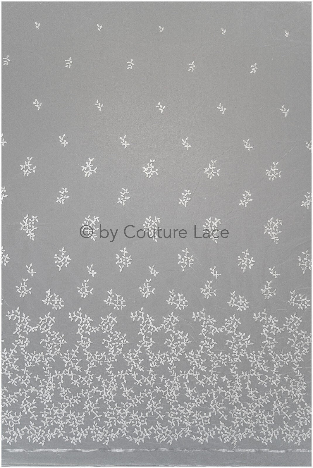Bridal lace fabric off-white/ leaf lace fabric/ bridal floral lace/ gradient lace fabric// L21-043