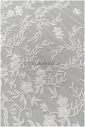Perlen Brautspitzenstoff Off-White/ Spitzenstoff mit Perlen/ Braut Spitze/ floraler Spitzenstoff// L21-408
