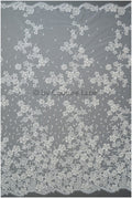 Schwerer Perlen Spitzenstoff/ Brautspitze Off-White/ Hochzeitskleid Spitze mit Perlen/ Perlenblüten Stoff/ glänzende Spitze// L19-283