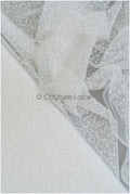 21.8 Yds/20-Meter BOLT - very soft tulle with snowflakes, off-white tulle with dots, snowflake tulle, flock tulle fabric// R-177-W Bolt 21,8YDS 