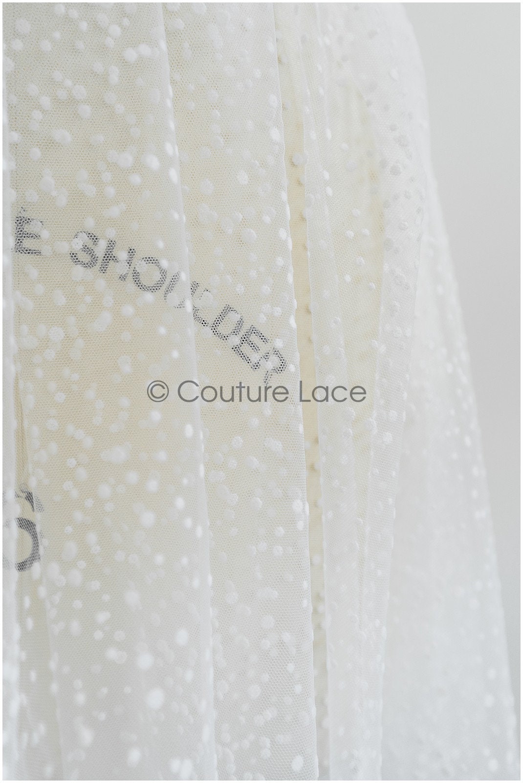 Very soft tulle with dots/ tulle with snowflakes/ tulle fabric// R-177-W