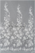 Floral lace fabric off-white/ floral lace with sequins/ floral lace/ romantic bridal lace// L20-367