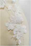Perlen Spitzen Blumen Aufnäher, Blumen Applikation, SpitzenBlume Applikation, Hochzeitskleid Spitzen Applikation, Braut Blumen Aufnäher// A21-235
