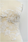 Perlen Spitzen Blumen Aufnäher, Blumen Applikation, SpitzenBlume Applikation, Hochzeitskleid Spitzen Applikation, Braut Blumen Aufnäher// A21-235