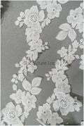 Flower lace trim off-white/ bridal lace trim/embroidered lace trim/ elegant bridal lace/ flower lace trim// T21-143