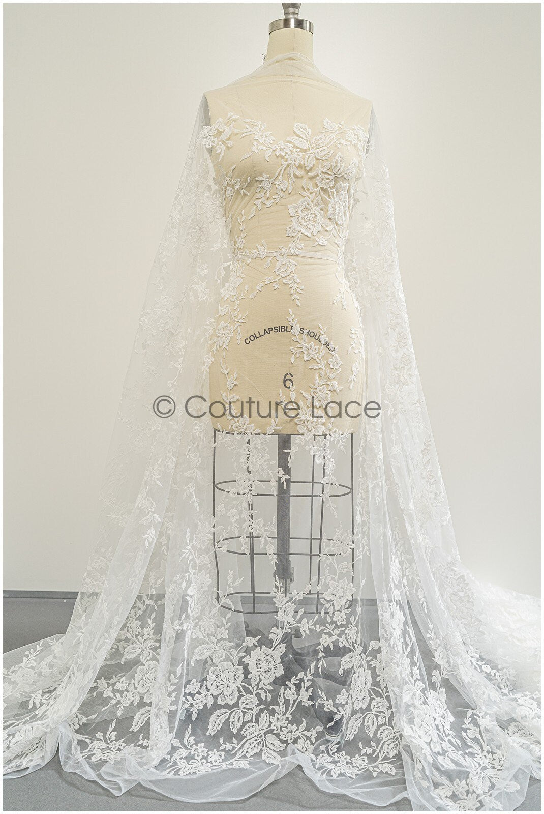 Blumen Spitzenstoff Off-White/ Braut Spitze/ Hochzeitskleid Spitzenstoff/ bestickter Spitzenstoff/ Spitzenschleier// L21-149C