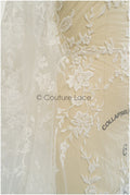 Blumen Spitzenstoff Off-White/ Braut Spitze/ Hochzeitskleid Spitzenstoff/ bestickter Spitzenstoff/ Spitzenschleier// L21-149C