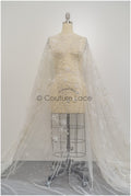 Hand beaded bridal lace/ 3D flower lace fabric/ beaded wedding dress lace/ designer couture lace/ handmade lace// L21-185