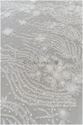 Hand beaded bridal lace/ 3D flower lace fabric/ beaded wedding dress lace/ designer couture lace/ handmade lace// L21-185