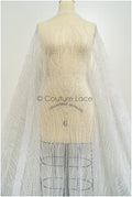 Schwere Perlen Brautspitze Off-White/ Couture Spitzenstoff mit Perlen/ Hochzeitskleid Spitze/ Designer Couture Spitze/ Streifen Spitzenstoff// L19-108