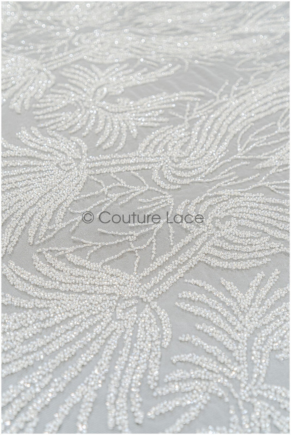 Brautspitze mit Perlen/ Couture Spitzenstoff Off-White/ schwere Hochzeitsspitze/ Designer Couture Spitze/ Brautspitze// L20-352