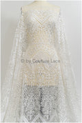 Luxus Spitzenstoff Off-White/ französische Brautspitze/ moderner verzierter Spitzenstoff/ Couture Braut Spitzenstoff/ Boho Spitzenstoff// L21-365