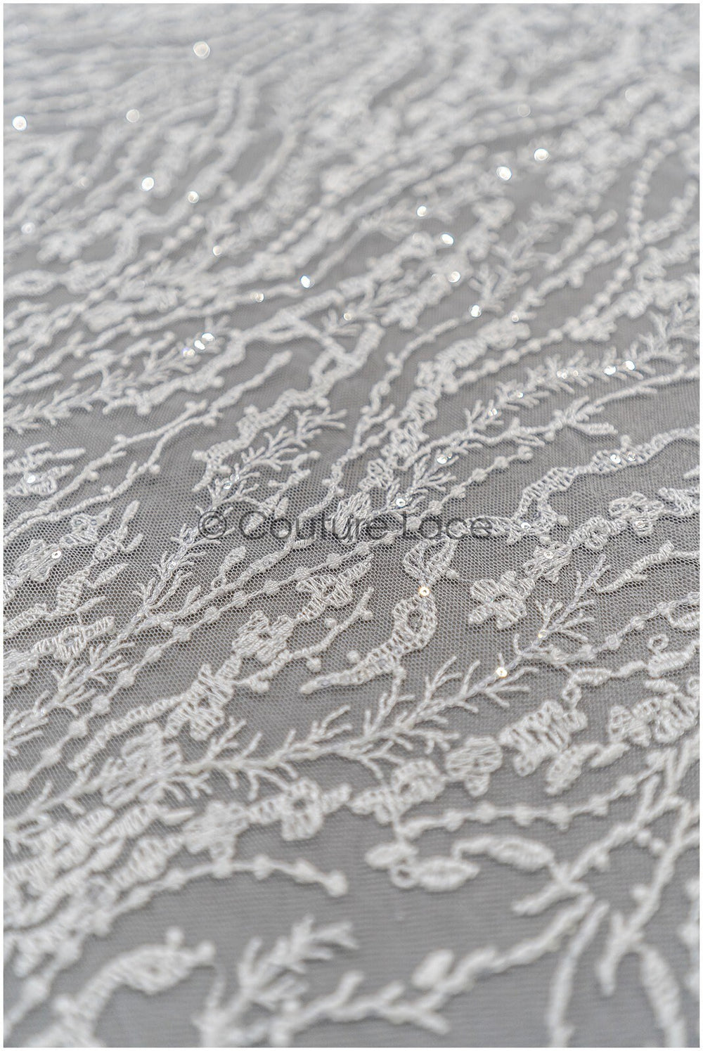Wellenmuster Brautspitze Stoff/ Braut Spitzenstoff Off-White/ geometrisches Muster/ Spitzenstoff mit Blumen// L20-024N