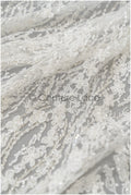 3D flower lace fabric/ pearl bridal lace fabric/ romantic floral lace fabric with 3D flowers // L21-024NBF