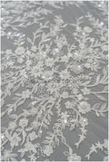 Perlen Brautspitze/ Blumen Couture Spitze Stoff/ Perlen Hochzeit Spitze/ Designer Couture Spitze/ Blumen Perlen Spitze// L21-176N