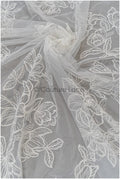 Magnolien Spitzenstoff Off-White/ bestickte Blütenspitze/ Hochzeitskleid Spitze/ weicher Magnolien Spitzenstoff/ Braut Spitzenstoff// L21-045