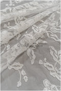 Floral leaf lace fabric/ embroidered floral lace off-white/ wedding dress lace/ soft floral lace fabric/ bridal lace// L21-046N