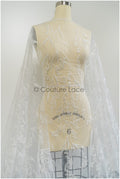 Maiglöckchen Spitzenstoff Off-White/ gestickte Braut Spitze/ zarte Maiglöckchen Spitze/ Brautspitze Stoff// L21-077