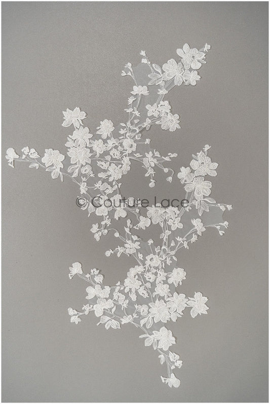 Perlen Spitzen Blumen Aufnäher, Blumen Applikation, SpitzenBlume Applikation, Hochzeitskleid Spitzen Applikation, Braut Blumen Aufnäher// A21-235