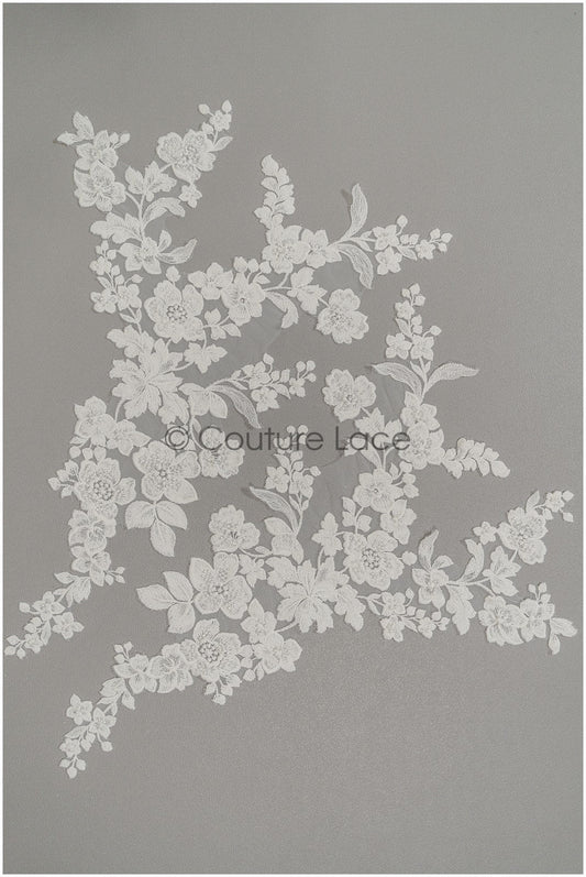 Perlen SpitzenBlume Aufnäher, Blumen Applikation, SpitzenBlume Patch, Spitzen Applikation, Hochzeitskleid Spitzen Applikation, Braut Blumen Aufnäher// A21-236