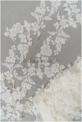Pearl lace trim off-white/ bridal veil lace trim/ embroidered lace trim// T21-144