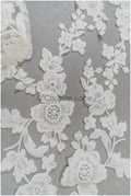 Floral lace trim off-white/ bridal lace trim/ embroidered lace trim/ elegant bridal lace/ floral lace// T21-145