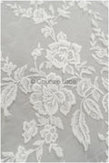 Blumen Spitzenstoff Off-White/ Braut Spitze/ Hochzeitskleid Spitzenstoff/ bestickter Spitzenstoff/ Spitzenschleier// L21-149C