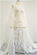 Boho lace fabric off-white/ bridal lace with sequins/ boho bridal lace fabric/ geometric sequin lace/ boho wedding dress// L21-206RY