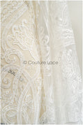 Boho lace fabric off-white/ bridal lace with sequins/ boho bridal lace fabric/ geometric sequin lace/ boho wedding dress// L21-206RY