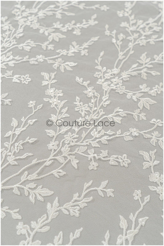 1.5yds Spitzenstoff Off-White/ Blütenspitzenstoff/ romantische Spitzenstickerei/ Blumen Brautspitze// L21-321NY-REST-1.5YDS