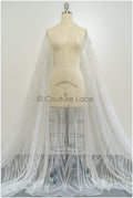 Schwere Perlen Brautspitze Off-White/ Couture Spitzenstoff mit Perlen/ Hochzeitskleid Spitze/ Designer Couture Spitze/ Streifen Spitzenstoff// L19-108