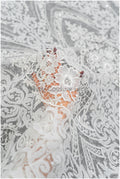 Bridal lace fabric off-white/ crocheted wedding lace/ boho lace fabric/ french bridal lace/ boho lace fabric// L21-366