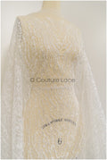 Wellenmuster Brautspitze Stoff/ Braut Spitzenstoff Off-White/ geometrisches Muster/ Spitzenstoff mit Blumen// L20-024N