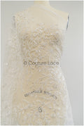 Perlen Brautspitze/ Blumen Couture Spitze Stoff/ Perlen Hochzeit Spitze/ Designer Couture Spitze/ Blumen Perlen Spitze// L21-176N