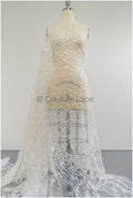 Perlen Brautspitze/ Blumen Couture Spitze Stoff/ Perlen Hochzeit Spitze/ Designer Couture Spitze/ Blumen Perlen Spitze// L21-176N