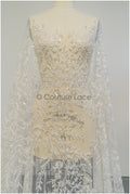 Perlen Brautspitze/ Blumen Couture Spitze Stoff/ Perlen Hochzeit Spitze/ Designer Couture Spitze/ Blumen Perlen Spitze// L21-176N