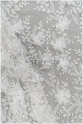 3D Blumen Spitzenstoff Off-White/ Braut Spitzenstoff/ romantischer Spitzenstoff mit 3D Blumen & Perlen/ Hochzeit Spitzenstoff// L21-140N