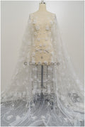 Handgefertigte Brautspitze mit 3D Blüten/ 3D Blüten Spitze Stoff/ Hochzeitskleid Spitze/ Couture Spitze// L21-049N